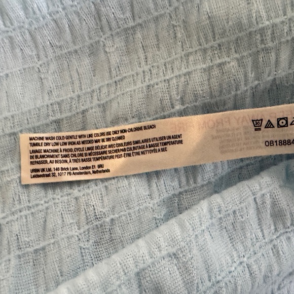 Free People Beach Hayden Mini Dress Long Sleeve Hazy Sky Light Blue Small - Picture 11 of 11